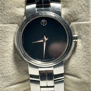 Movado Black and Silver Smartwatch with Minimalist Design